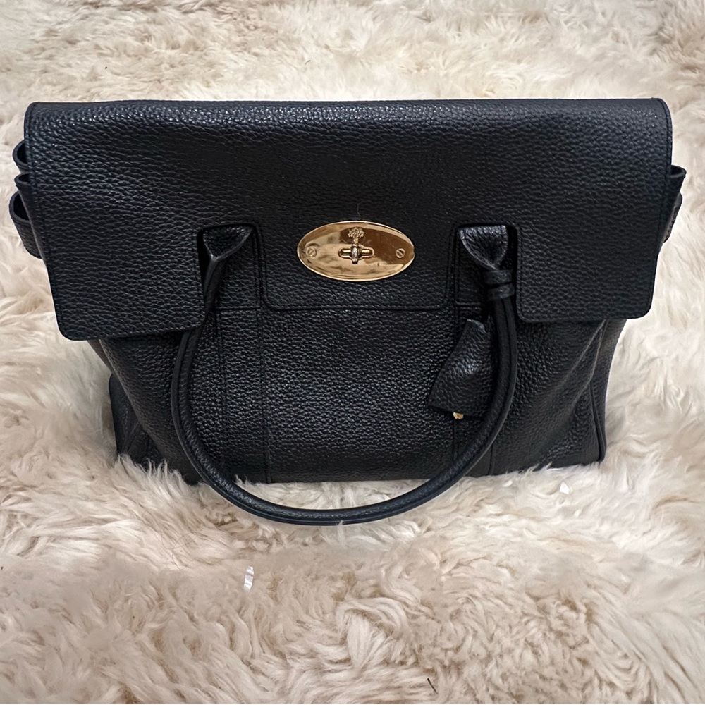Black Mulberry Bayswater Bag With Gold Hardware